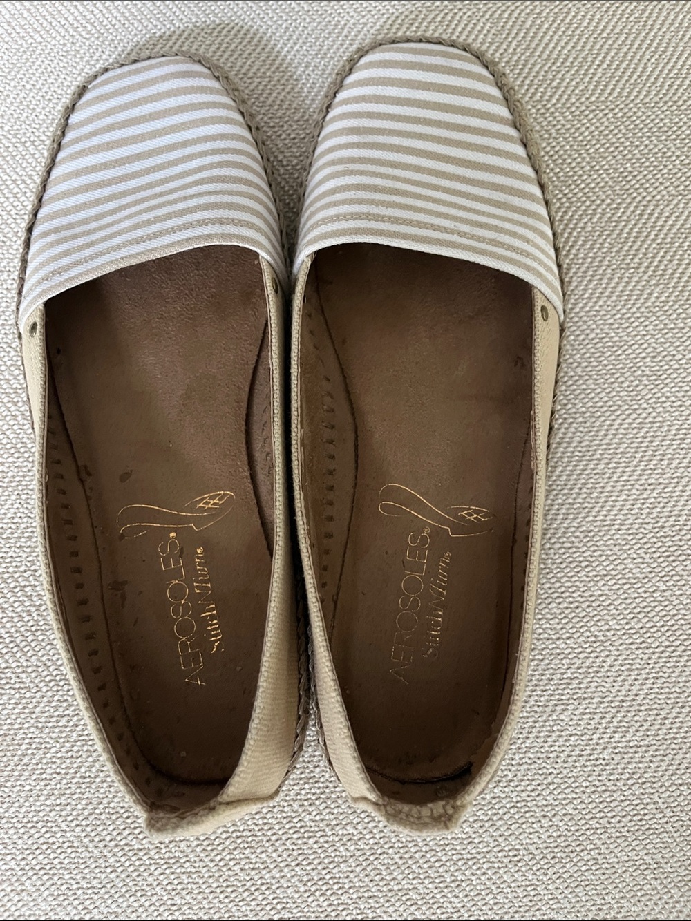 AEROSOLES Tan Braided Espadrille Flats size 8